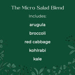 Organic Salad Microgreen blend seeds with soil - arugula, kale, broccoli, kohlrabi, red cabbage
