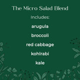 Organic Salad Microgreen blend seeds with soil - arugula, kale, broccoli, kohlrabi, red cabbage